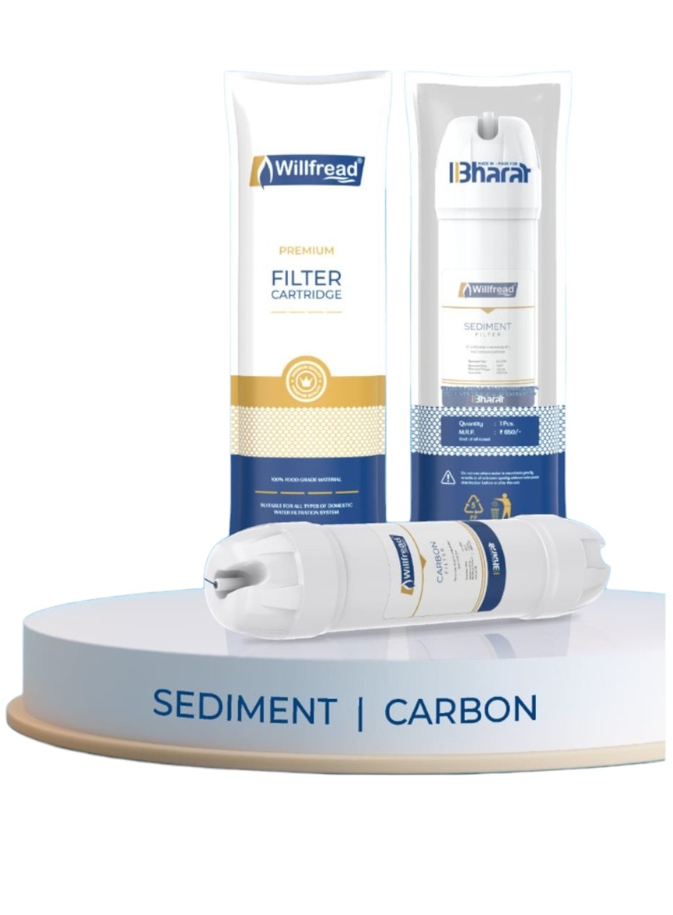 WILLFREAD RO Filter Combo – Carbon Filter, Sediment Filter & Pre-Filter (3-in-1 Pack)