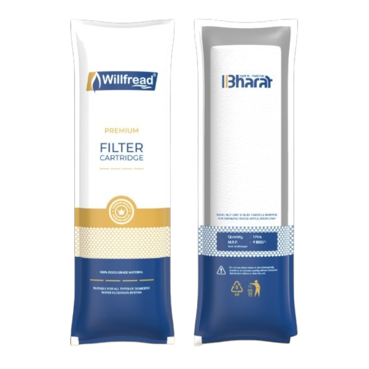 WILLFREAD PP Spun Pre-Filter Cartridge – 9-Inch Sediment Filter for RO/UV Water Purifiers